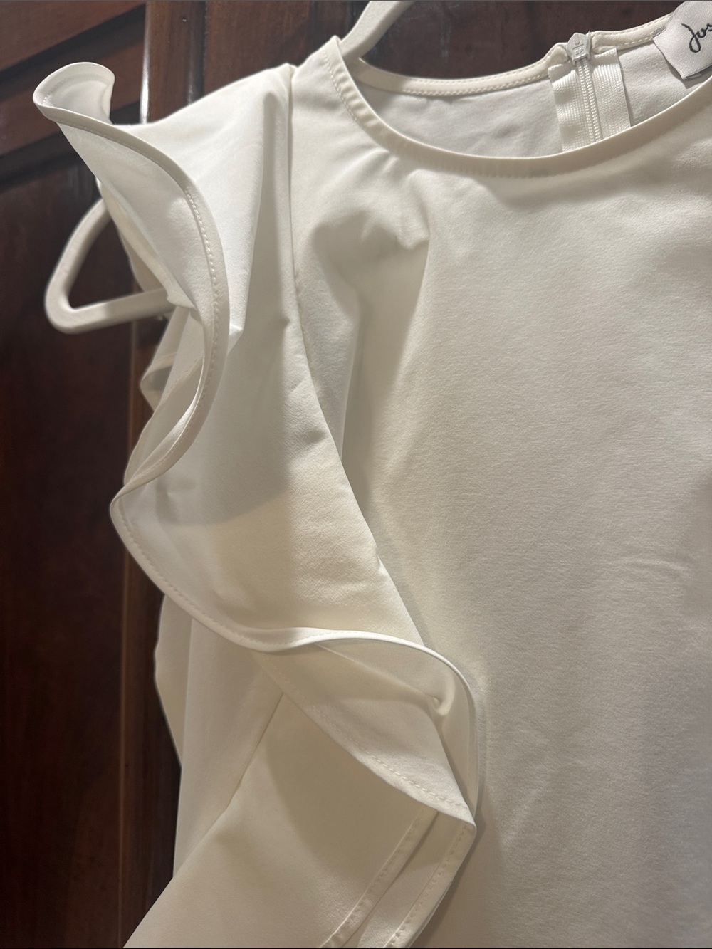 Joseph Ribkoff White Ruffle Top - Picture 3 of 4